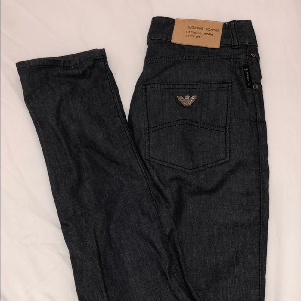 Authentic Emporio Armani dark wash grey jeans